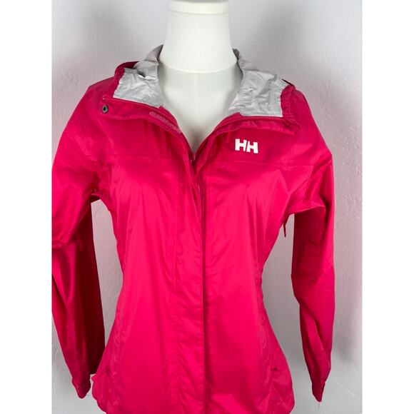 HELLY HANSEN HOT PINK RAIN JACKET WITH HOOD (Womens: S) - Picture 1 of 15
